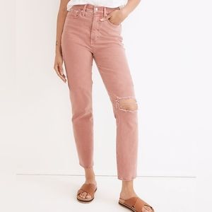 Madewell Mom Jean The Garment Dye Edition in Rose | 28
